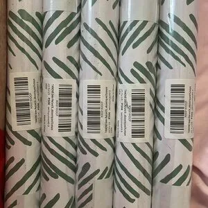 NWT 5 Rolls TANONE Green Peel & Stick Wallpaper Herringbone Modern Stripe Green