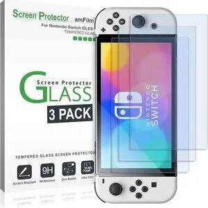 NWT amFilm Nintendo Switch Tempered Glass Screen Protector Compatible 7'' (2021)
