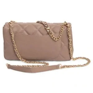 NWT Badgley Mischka Medium Diamond Quilt Flap Crossbody Bag - Taupe