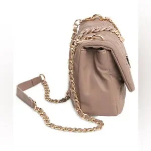 NWT Badgley Mischka Medium Diamond Quilt Flap Crossbody Bag - Taupe