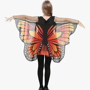 NWT Butterfly Fairy Kids Halloween Costume - Orange And Black With Headpiece
