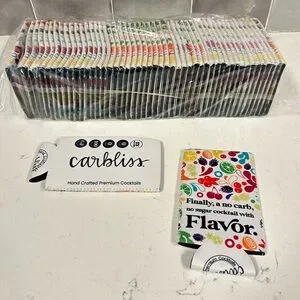 NWT CarbBliss Vibrant Cocktail Cousys. Sealed Pack Of 50. Great Party Favors