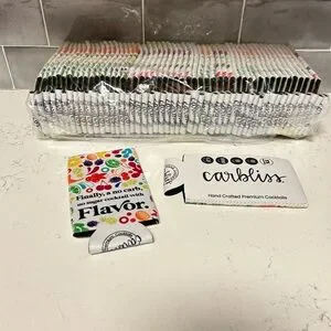 NWT CarbBliss Vibrant Cocktail Cousys. Sealed Pack Of 50. Great Party Favors