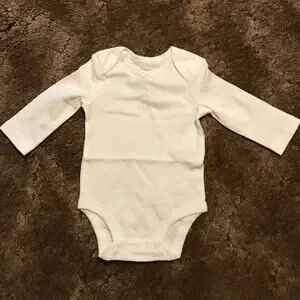 NWT Carter’s Set Of 3 White Girl's Long Sleeve Bodysuits (3 Months)