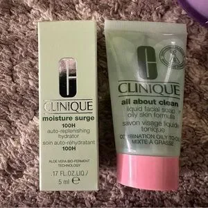 NWT Clinique Bundle Take The Day Off Balm Moisture Surge All About Clean Soap