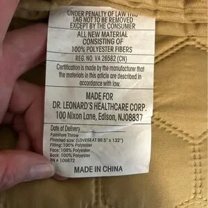 NWT Couch Cover Furniture Protector Washable Cover Oversized Sofa Tan 98.5 X 132