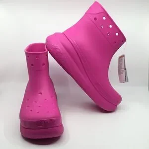 NWT Crocs Classic Crush Rain Boots Shoes Pink Men’s 10 Women’s 12