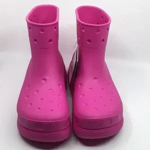 NWT Crocs Classic Crush Rain Boots Shoes Pink Men’s 10 Women’s 12