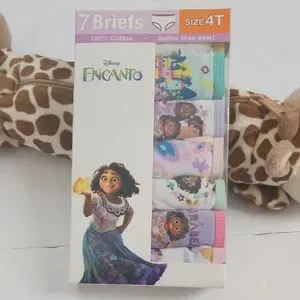NWT Disney Encanto Girl 7-Pack Briefs Underwear Multicolor Comfy Soft Sz 4T