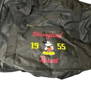 NWT Disneyland Resort 1955 Mickey Mouse Black Collapsible Duffle Travel Gym Bag