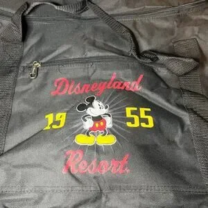NWT Disneyland Resort 1955 Mickey Mouse Black Collapsible Duffle Travel Gym Bag