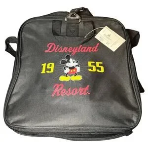NWT Disneyland Resort 1955 Mickey Mouse‎ Black Collapsible Duffle Travel Gym Bag