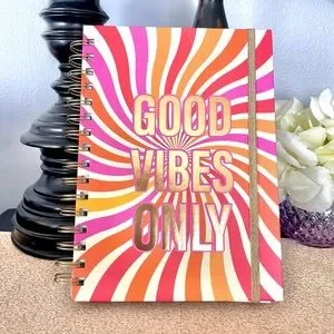 NWT GOOD VIBES ONLY Hardcover Notebook Journal/ 2 Pk Notepads Stationery Bundle