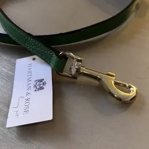 NWT Hartman & Rose Kelly Green Leather Dog Leash