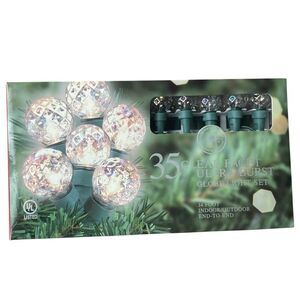NWT Home For The Holidays Christmas Lights 35ct Iridescent Pine Cone & Globe Set