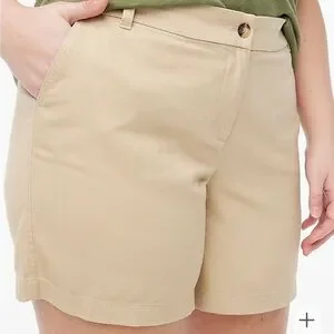NWT J. Crew Factory 7” Classic Chino Short In Light Khaki Sz 16