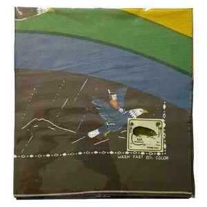 NWT Kapital Fastcolor Rainbow & Birds Bandana - Khaki