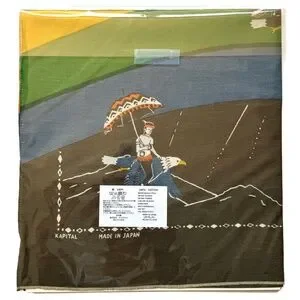 NWT Kapital Fastcolor Rainbow & Birds Bandana - Khaki