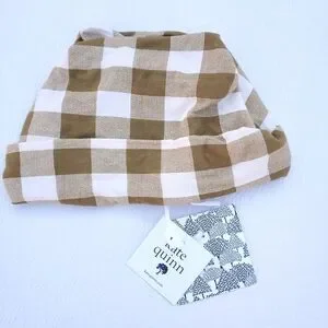 NWT Kate Quinn Slouchy Beanie Sack Hat Gingham Size Large Bamboo