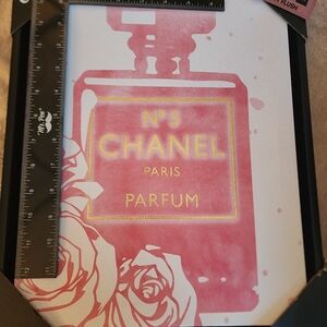 NWT Luxury Canvas Wall Decor Chanel No 5 Roses