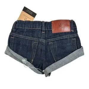 NWT One Teaspoon Kids Girls Bandits Low Waist Denim Shorts- Color Raw - Size 4/5