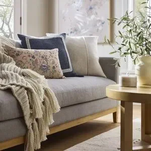 NWT Oversized Pieced Cotton/ Linen Square Throw Pillow - Studio McGee