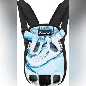 NWT Pawaboo Pet Carrier Backpack XL Blue Yellow And White Swirl Design