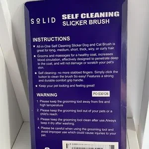 NWT Pet Dog Cat Brush Solid Self Cleaning Slicker Pet Brush