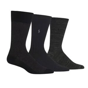 NWT. POLO RALPH LAUREN Men’s Assorted 6 Pack Bird's Eye Socks