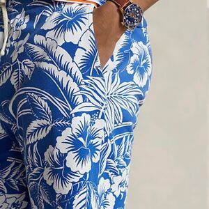 NWT Polo Ralph Lauren Men Tropical Floral Spa Terry Short Size S