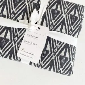 NWT Pottery Barn California King Duvet Cover Mitzi Print Organic Cotton Bedding