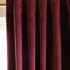 NWT Quince Set 2 Cotton Velvet Curtain Bordeaux 48 X 84 Light Filtering
