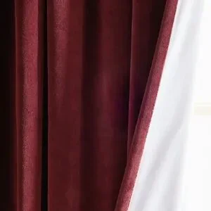 NWT Quince Set 2 Cotton Velvet Curtain Bordeaux 48 X 84 Light Filtering