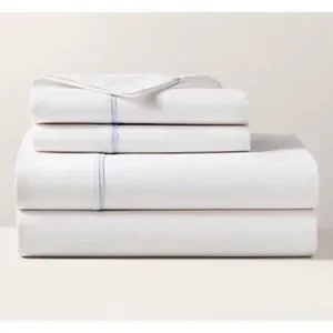 NWT Ralph Lauren Palmer Percale Full Flat Sheet Sky Light Blue White bedding