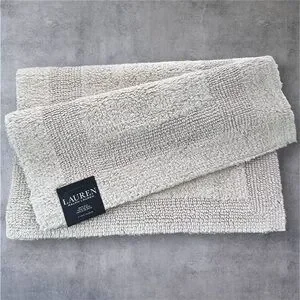 NWT - RALPH LAUREN WESCOTT Bath Rug 21x34in Cream Bath Mat Plush And Reversible