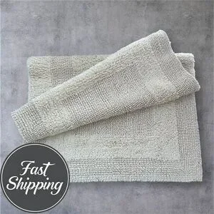 NWT - RALPH LAUREN WESCOTT Bath Rug 21x34in Cream Bath Mat Plush and Reversible