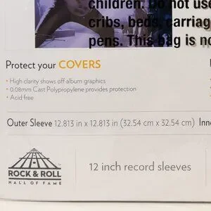 NWT ROCK & ROLL HALL OF FAME Vinyl Record Protection Sleeves 25 Outer & Inner