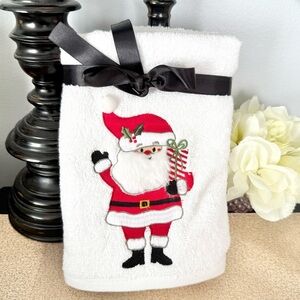 NWT SET OF 2 3D SANTA CLAUS Bathroom Hand Towels