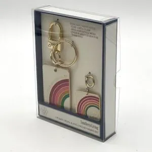 NWT Southern Living Key Chain and Dog Collar Charm Set Rainbow Pet Owner Gift