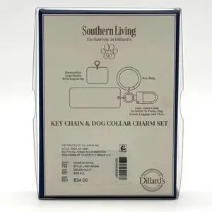 NWT Southern Living Key Chain and Dog Collar Charm Set Rainbow Pet Owner Gift