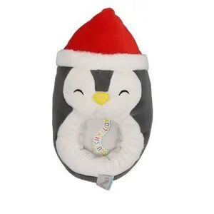 NWT Squishmallows Kid Slippers ~ Luna the Penguin with Red Santa Hat