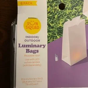 NWT Sun Squad Resin Luminaria Bags - 6Pack