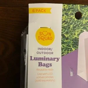 NWT Sun Squad Resin Luminaria Bags - 6Pack