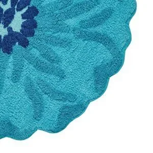NWT The Pioneer Woman Flower Round Teal Bath Rug 26" x 26"