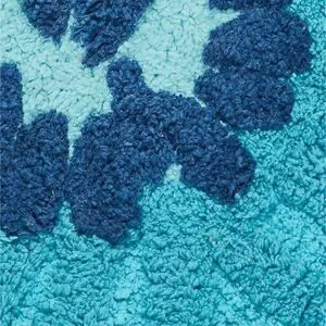 NWT The Pioneer Woman Flower Round Teal Bath Rug 26" x 26"