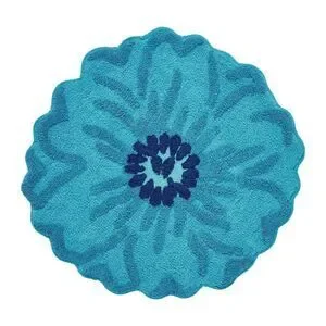 NWT The Pioneer Woman Flower Round Teal Bath Rug 26" x 26"