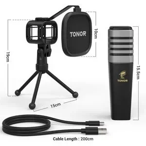 NWT Tonor USB Plug-In Computer Microphone For Mac/PC