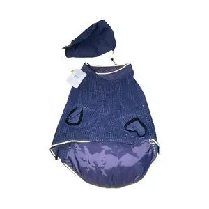 NWT Top Paw Navy Packable Bag Quilted Zipper Reflective Lightweight Coat L