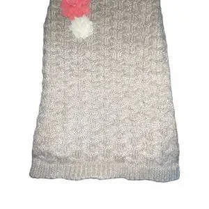 NWT Top Paw Thick Tan Metallic Floral Turtleneck Cable Sweater Winter Dog Large