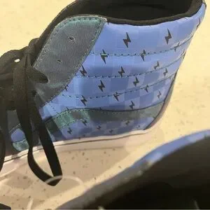 NWT Vans X Harry Potter Comfycush SK8-HI Top Lightning Blue Checker Womens 9.5